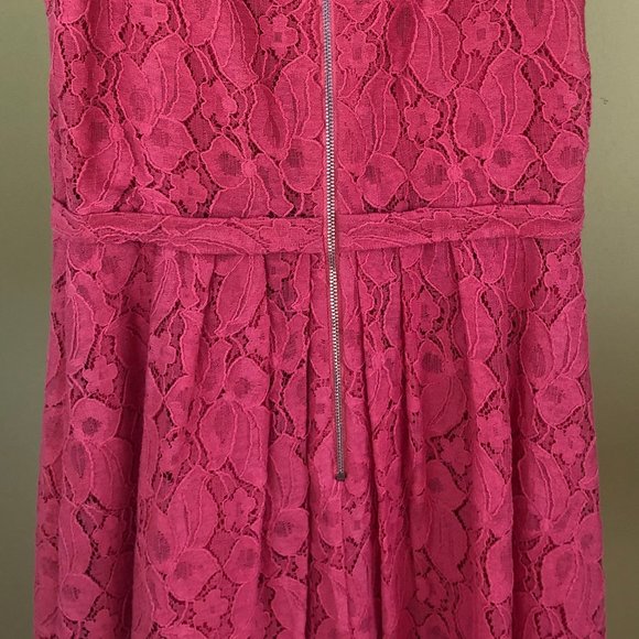 Gorgeous! TAHARI Pink Lace Knee-Length Dress - Picture 5 of 8